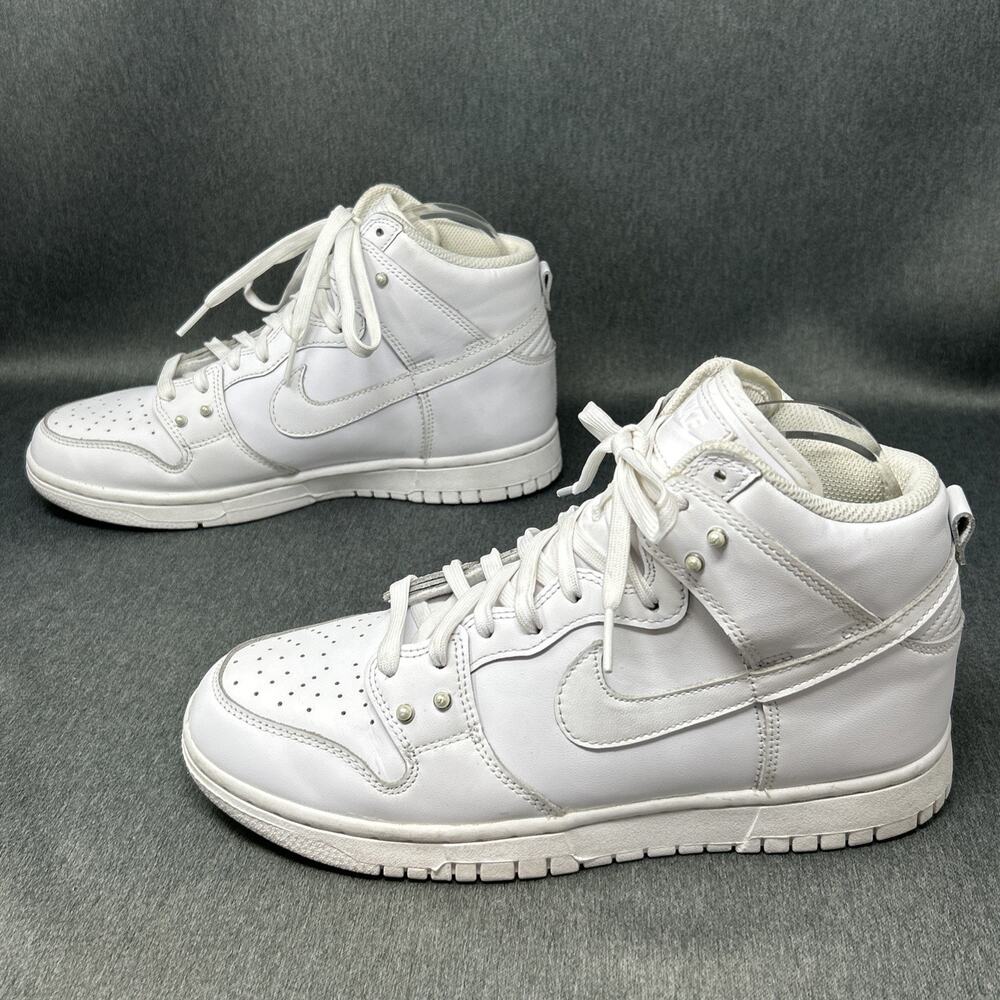 Nike Dunk High SE Pearl Studs Jewel Low Triple White DM7607-100 Womens 8.5 - Picture 5 of 11